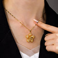 18K Gold-Plated Flower Pendant Necklace