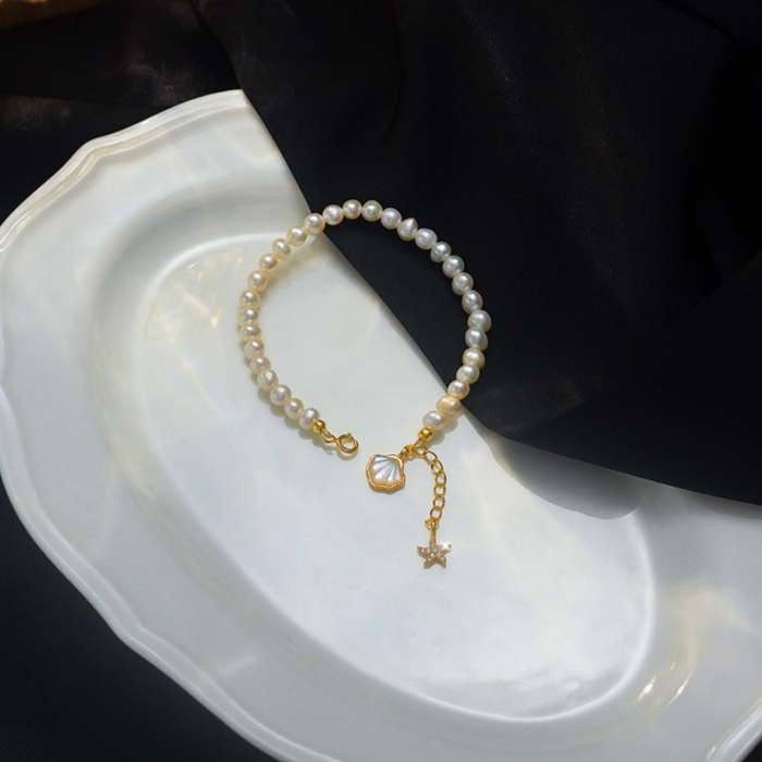 18K Gold-Plated Shell Starfish Pearl Bracelets