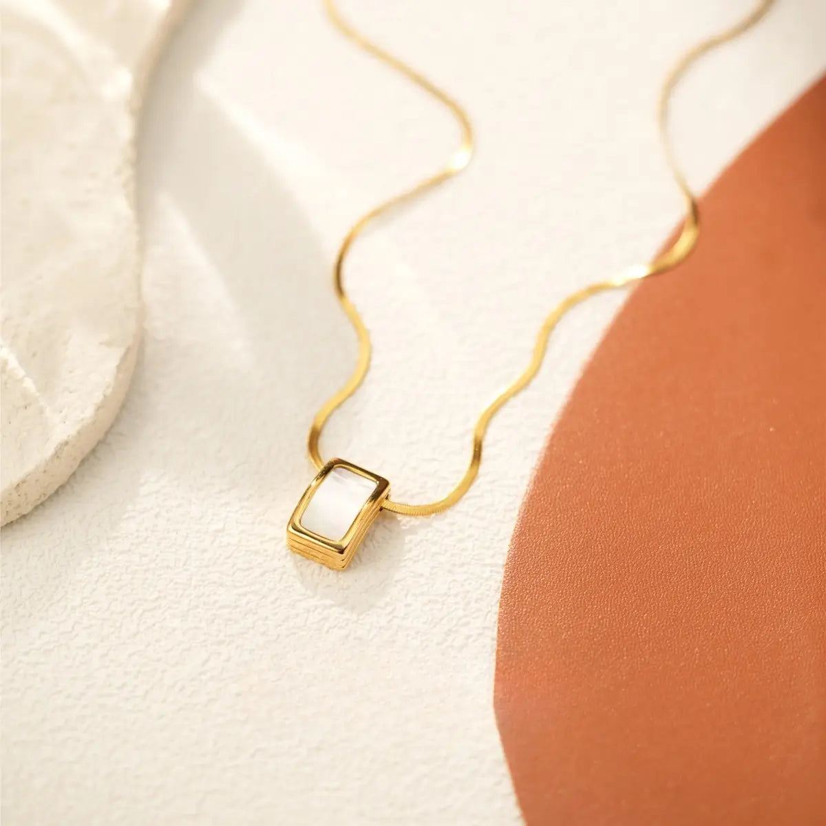 Ayla 18K Gold-Plated Mother of Pearl Pendant Necklace