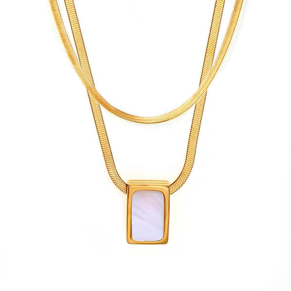Ayla 18K Gold-Plated Mother of Pearl Pendant Necklace